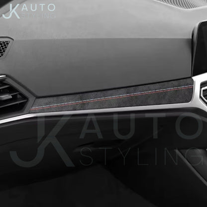 BMW 3 Series G20 G21 G28 2020+ Black Alcantara Main Dashboard Panel Trim Cover