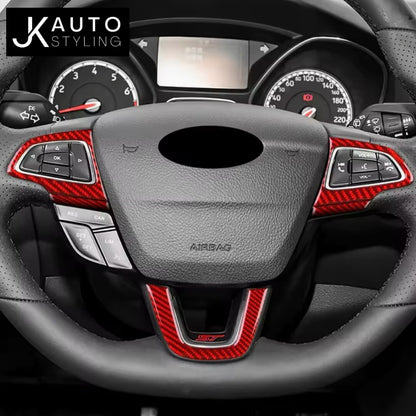 Ford Focus ST ST Line RS MK3.5 2015-2018 Red Carbon Fibre Steering Wheel Trim