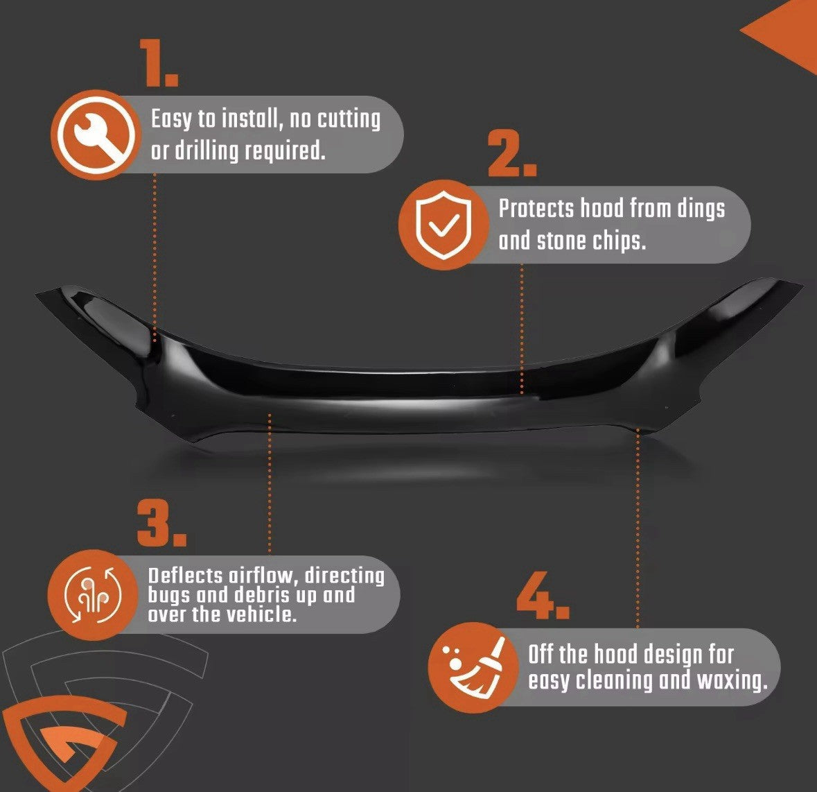 FORD TRANSIT MK8 2014-2020 BONNET WIND DEFLECTOR STONE PROTECTOR GUARD BRA