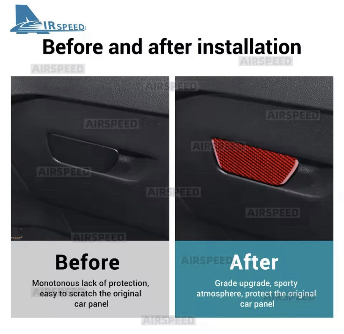 Ford Focus MK4 2019-2025 Red Carbon Fibre Interior Glovebox Handle Cover Trim