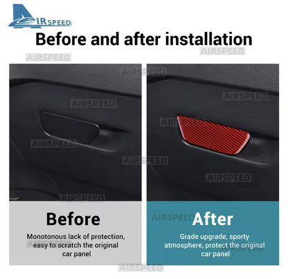 Ford Focus MK4 2019-2025 Red Carbon Fibre Interior Glovebox Handle Cover Trim
