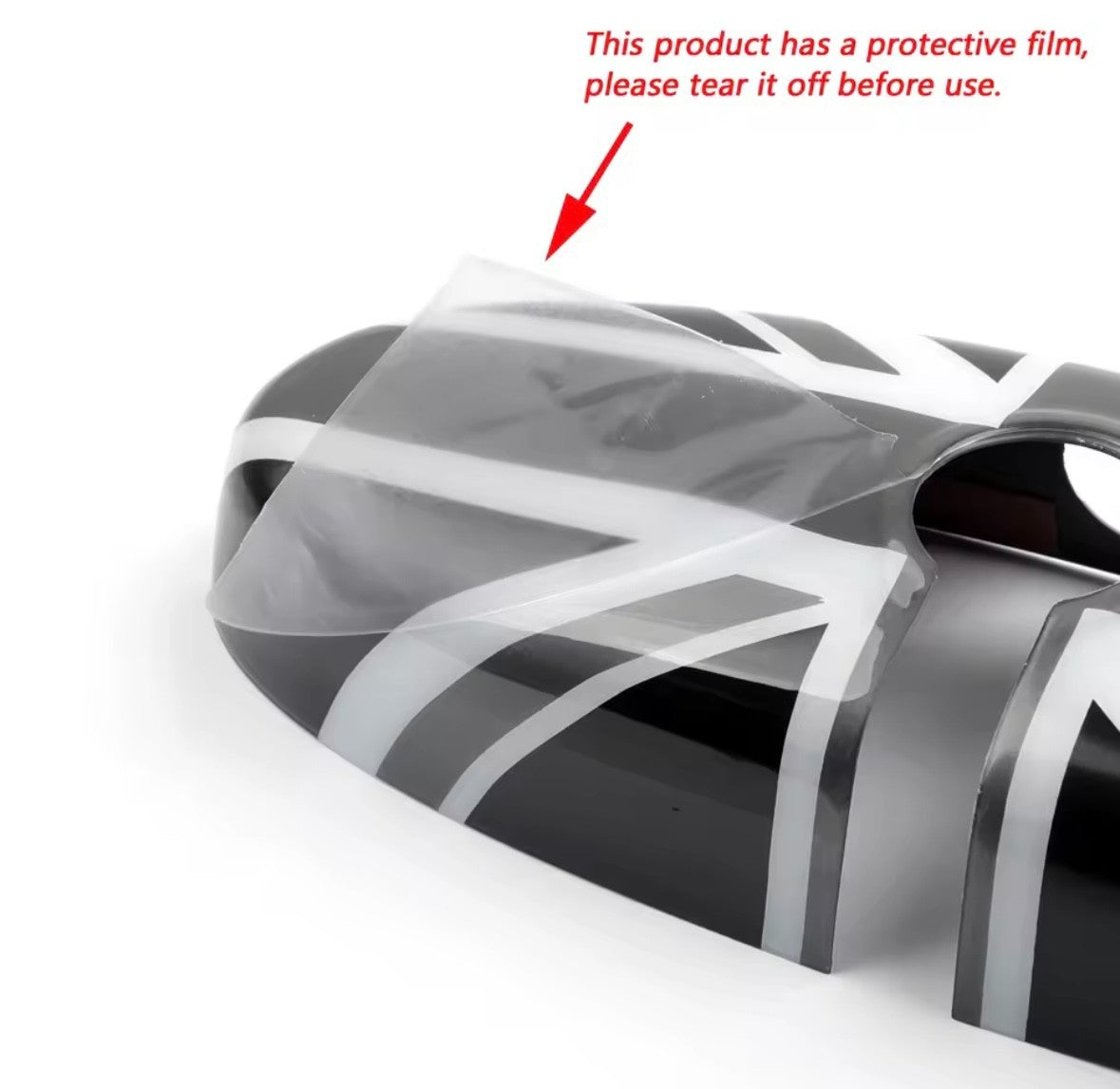 Grey Union Jack Rearview Mirror Case Cover For Mini R55 R56 R57 R60 R61