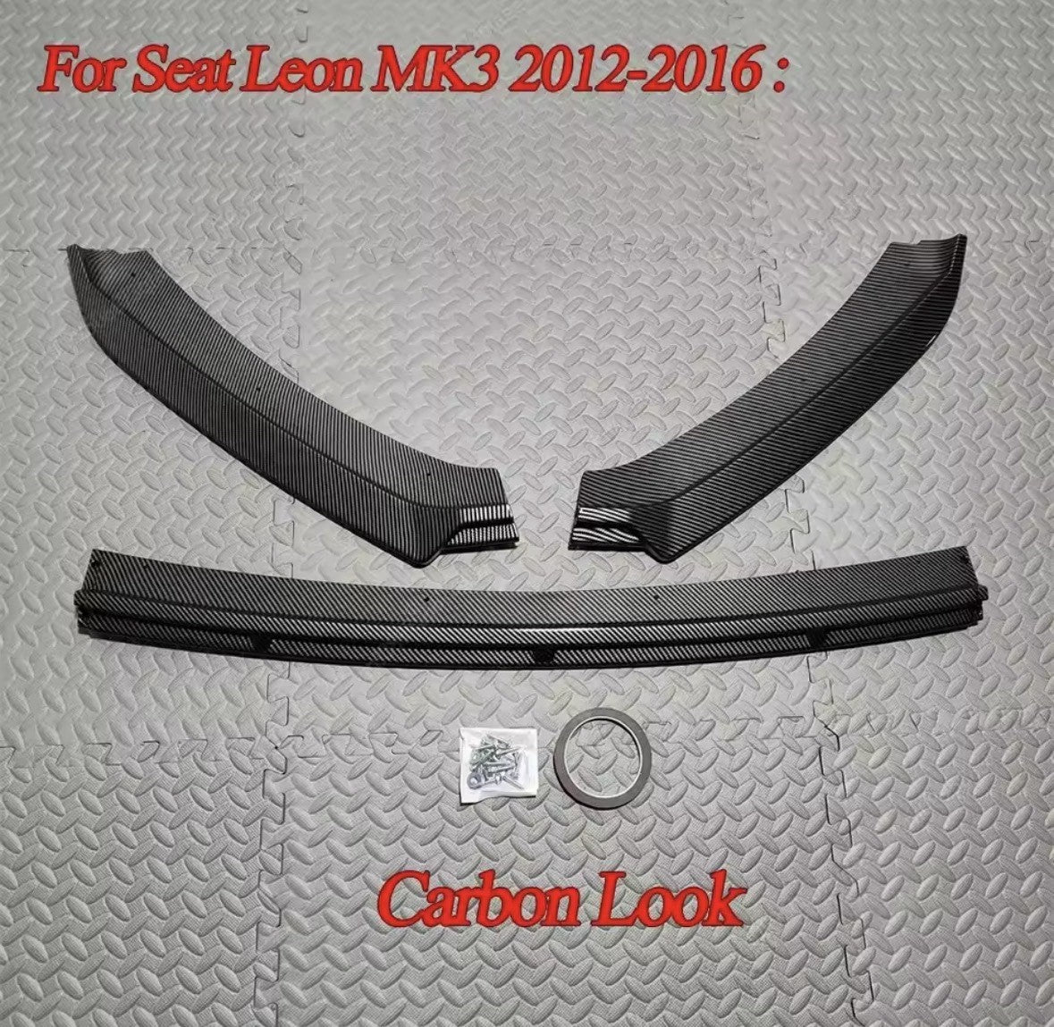 Carbon Fibre Front Splitter Lip For Seat Leon MK3 5F 2012-2016 Pre Facelift