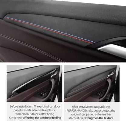BMW X1 F48 X2 F39 2014-2022 Black Alcantara Door Card Panel Trim Covers 4pcs (B)