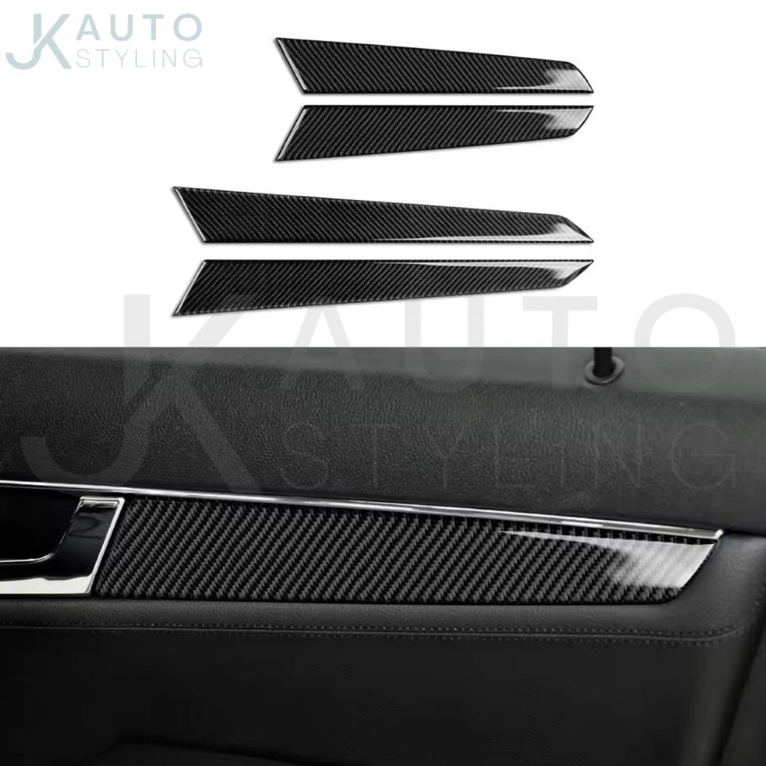 Mercedes C Class W204 2007-2013 Carbon Fibre Door Card Trim Panel Cover Overlay
