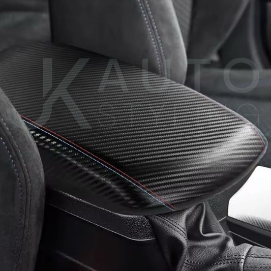 BMW 1 Series F20 F21 2011-2019 Carbon Fibre Armrest Cover Red Blue Print RHD