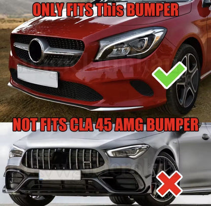 Mercedes CLA W117 2016-2019 Standard Gloss Black Front Bumper Lip Replacement