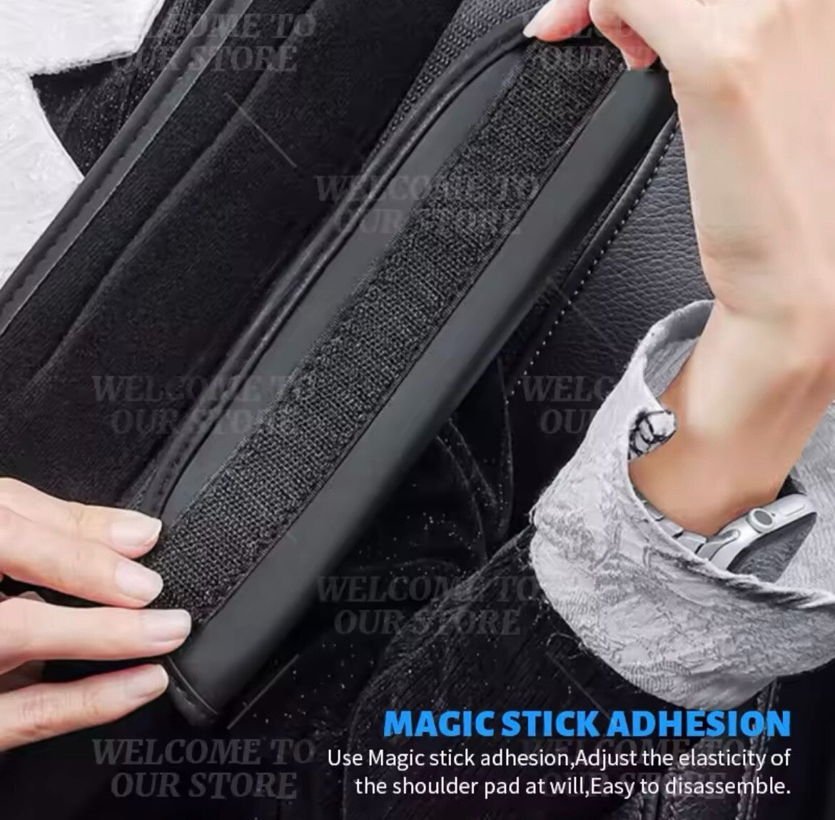 Vauxhall Corsa GSI PU Leather Seatbelt Shoulder Cover Pads Black & Red 2pcs