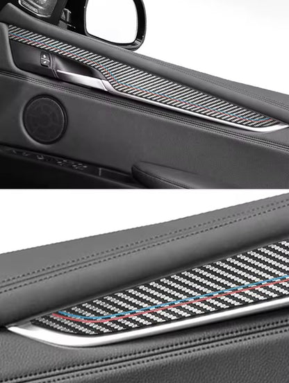 BMW X5 F15 2014-2018 Carbon Fibre Effect Door Card Panel Trim Cover Set 4pcs