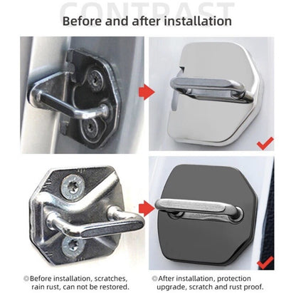 Ford Ranger Raptor Gloss Black Stainless Steel Door Lock Covers Accessories 4pcs