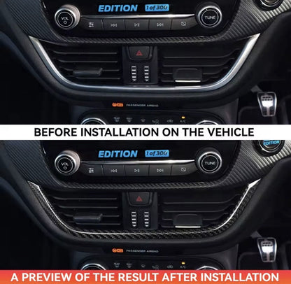 Real Carbon Fibre Central Air Con Vent Trim Cover For Ford Fiesta ST MK8 2018-23