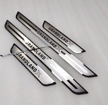 Vauxhall Grandland X Stainless Steel Door Sill Protector Strips Scuff Plates 4pc