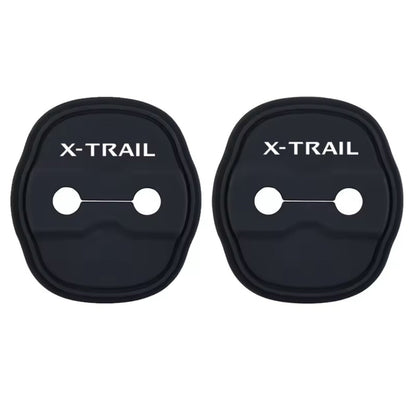 Nissan X-Trail Black Silicone Door Lock Catch Protector Covers 2pcs