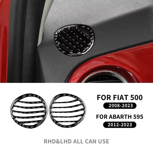 Fiat 500 Abarth 595 Carbon Fibre Dashboard Top Air Vent Outlet Surround Trims