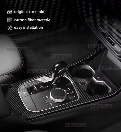 Carbon Fibre Centre Console Gear Panel Trim For BMW 1 2 Series F40 F44 RHD