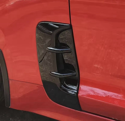 Kia Stinger 2017-2023 Gloss Black Side Fender Vent Canards Trims 2pcs