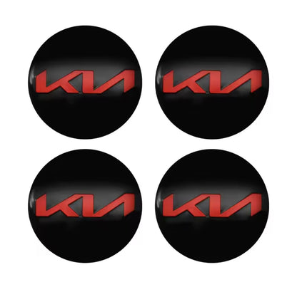 Kia 56mm Wheel Centre Cap Overlays Black Red For Kia Rio Sportage Ceed Soul