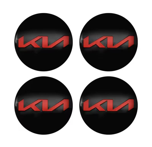 Kia 56mm Wheel Centre Cap Overlays Black Red For Kia Rio Sportage Ceed Soul