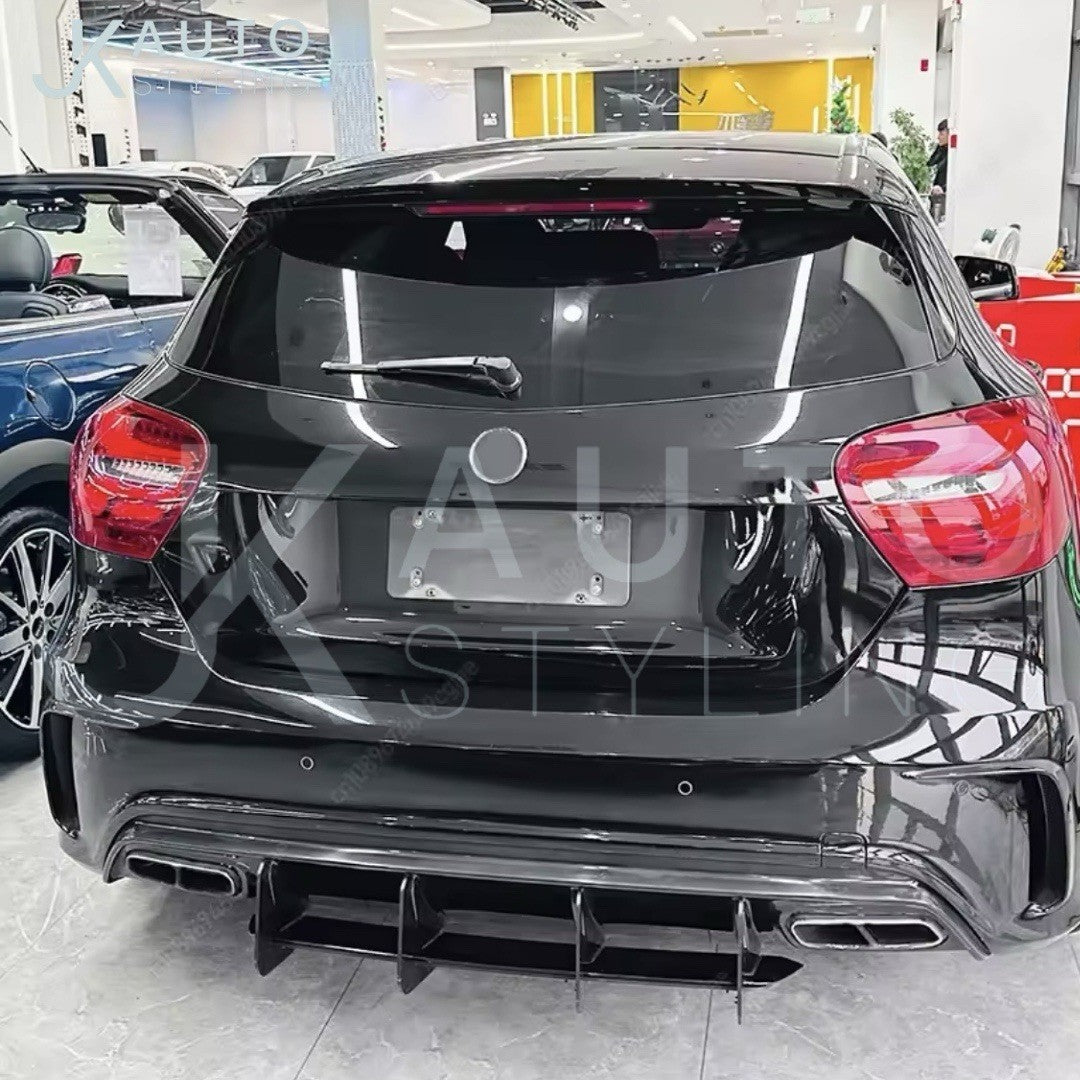 Mercedes A45 AMG 2013-2018 Rear Bumper Diffuser Blade Style Gloss Black