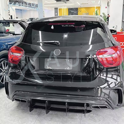 Mercedes A45 AMG 2013-2018 Rear Bumper Diffuser Blade Style Gloss Black