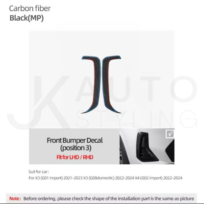 BMW X4 G02 X3 G01 Carbon Fibre Front Bumper Side Vent Trim Surround M Styling