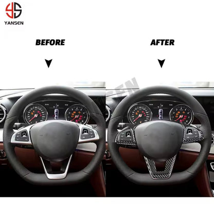 Mercedes E Class W213 2016-2022 Carbon Fibre Steering Wheel Trim Cover Full Kit