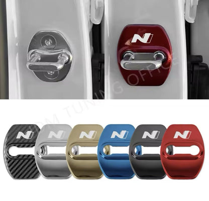 Gloss Black Door Lock Covers Protectors For Hyundai i20 i30 N Kona Tucson 4pcs
