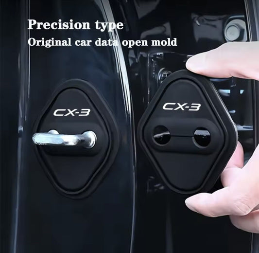 Mazda CX-3 CX3 Black Silicone Door Lock Catch Protector Covers 2pcs