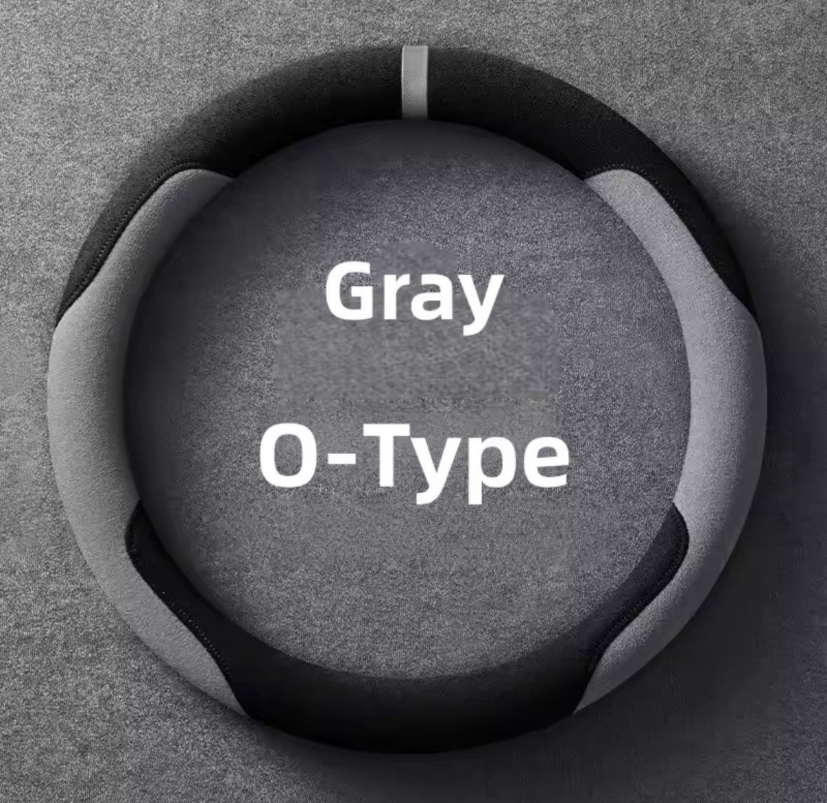 38cm Black & Grey Suede Steering Wheel Cover With Centre Line Universal Fit