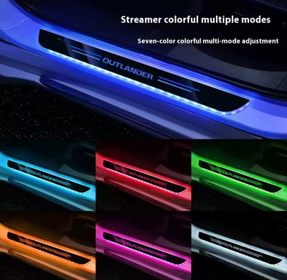 Mitsubishi Outlander Wireless LED Colour Change Door Sill Protectors Strips USB
