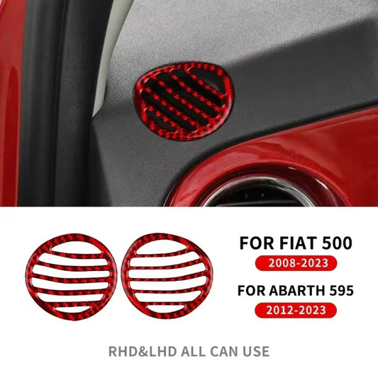 Fiat 500 Abarth 595 Red Carbon Fibre Dashboard Top Air Vent Outlet Surround Trim