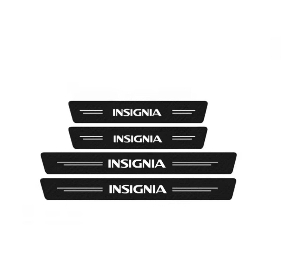 Vauxhall Insignia Carbon Fibre Effect Vinyl Adhesive Door Sill Overlay Strips x4