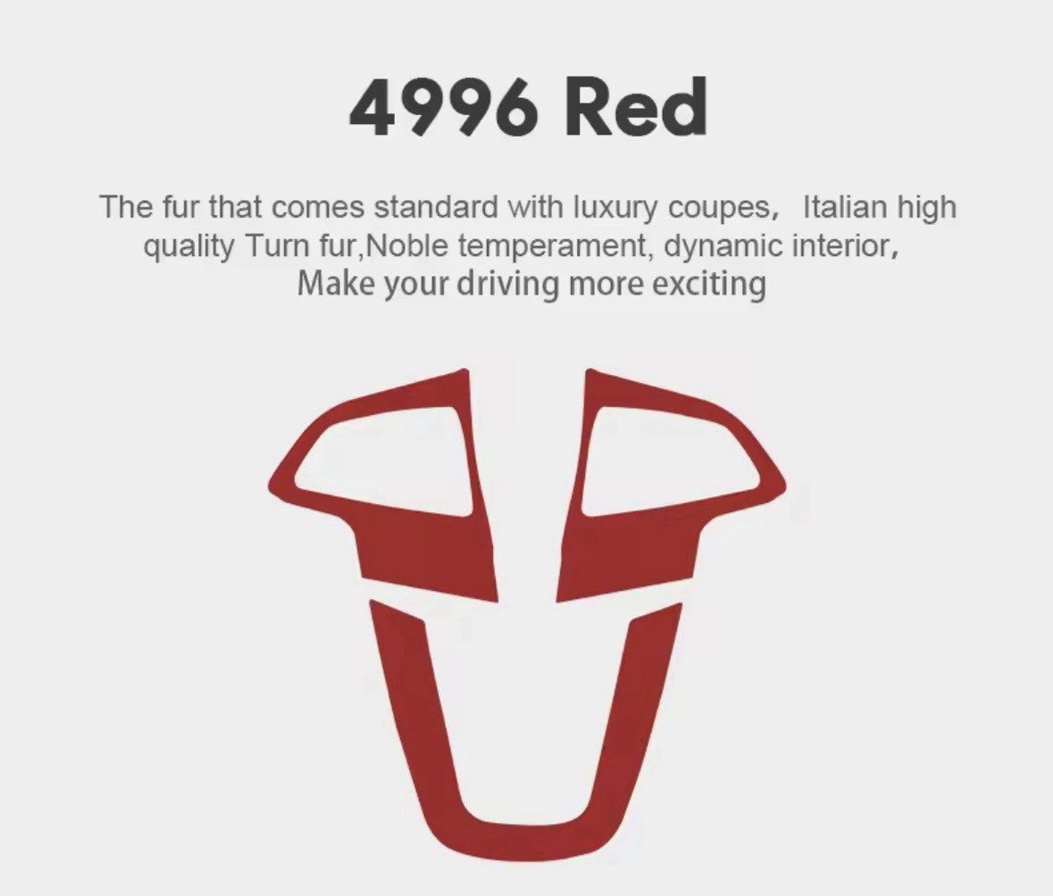 Red Suede Steering Wheel Trim Cover Overlay 3pcs For Ford Focus MK3.5 2015-2018