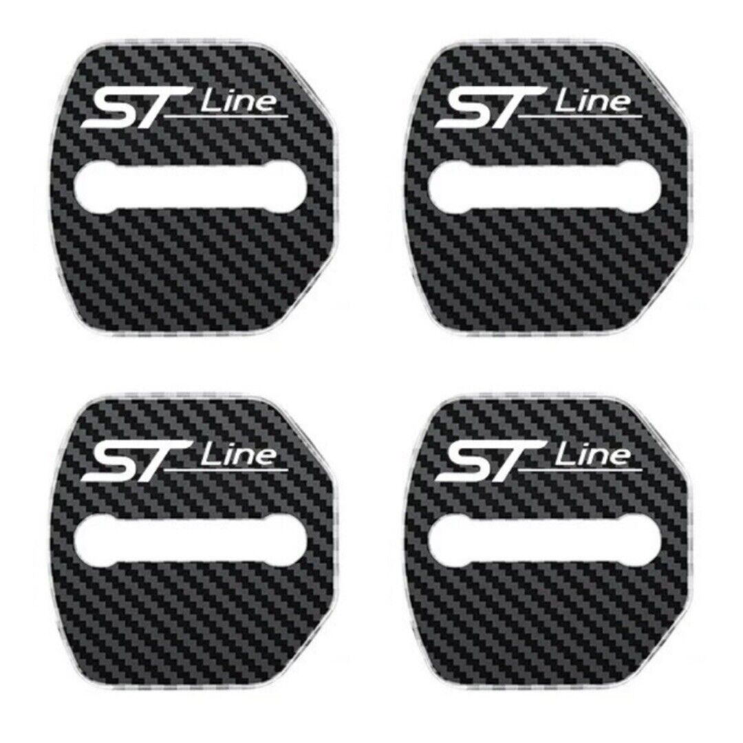 Ford ST Line Carbon Fibre Effect Door Lock Covers For Ford Fiesta Focus 4pcs