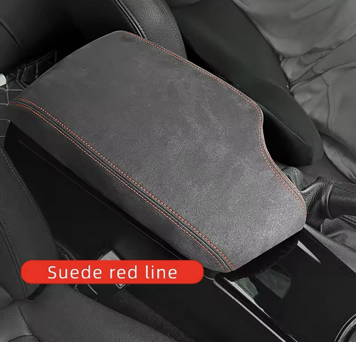 BMW 4 Series F32 F33 F36 2013-2020 Suede Armrest Cover With Red Stitching RHD