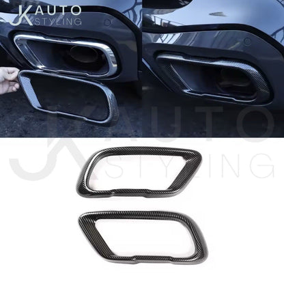 Carbon Fibre Stainless Exhaust Tip Covers For BMW X5 G05 X6 G06 X7 G07 2019-2025