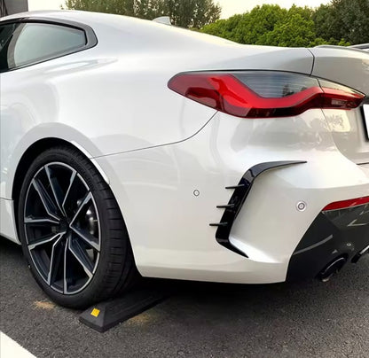 BMW 4 Series M Sport G22 G23 2020-2023 Gloss Black Rear Bumper Vent Canards 2pcs