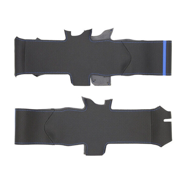 Ford Fiesta ST MK7/7.5 Black Perforated Leather Steering Wheel Cover Blue Thread