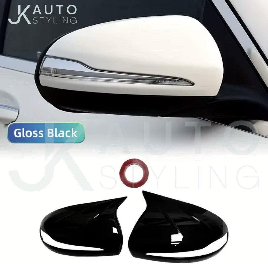 Mercedes C GLC S E Class Gloss Black M Style Wing Mirror Caps Covers RHD