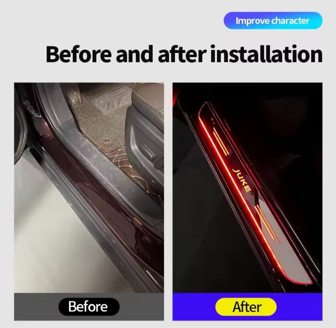 Nissan Juke LED Colour Change Door Sill Protector Strips USB Wireless RGB