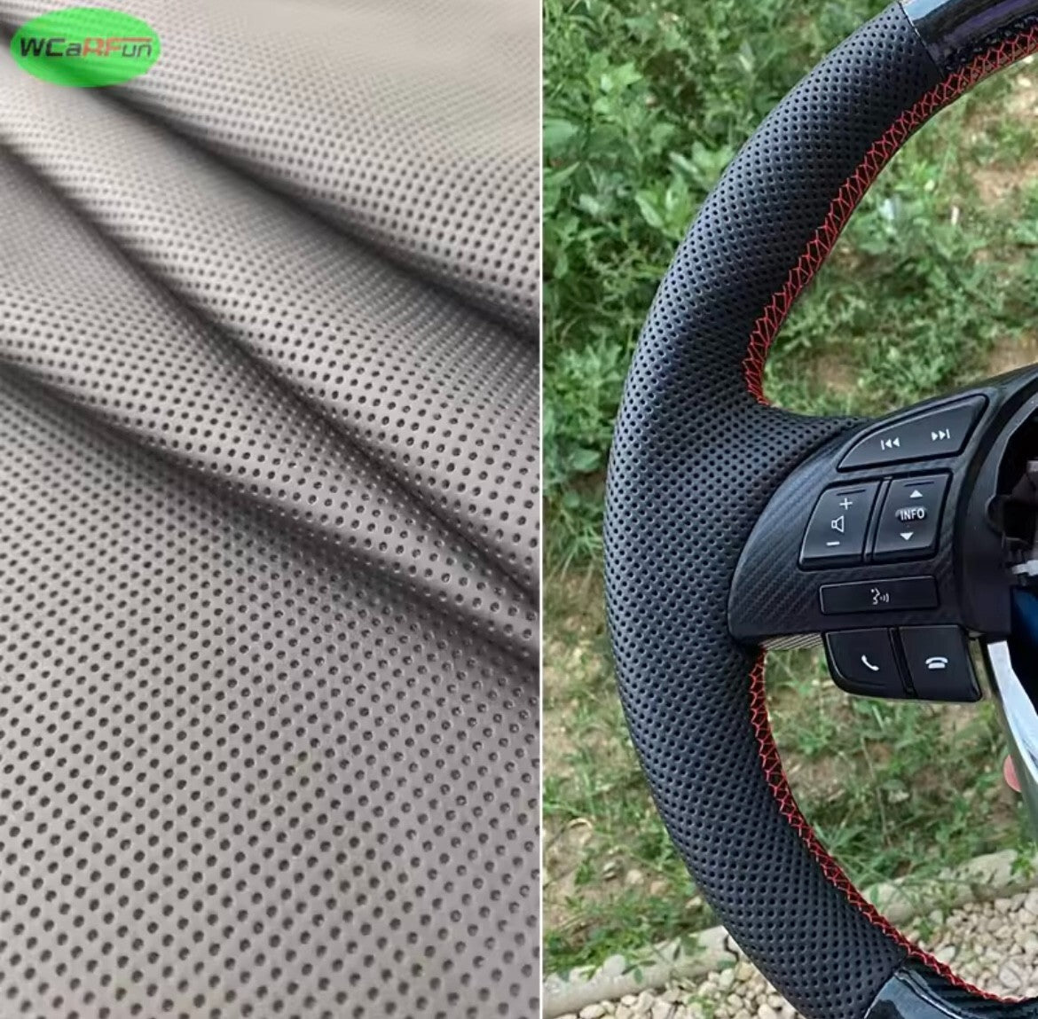 Mercedes A B C E Class CLA GLA GLC GLE Leather Steering Wheel Cover Self Stitch
