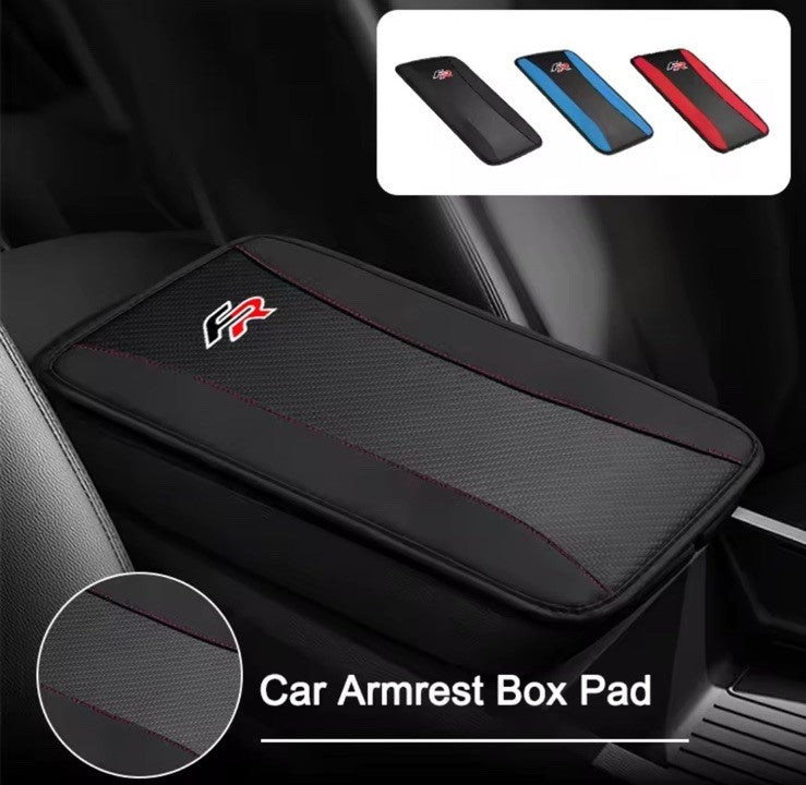 FR Armrest Cover Carbon Fibre Effect PU Leather For Seat Leon Ibiza Arona Ateca