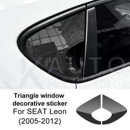 Seat Leon MK2 2005-2012 Carbon Fibre Rear Side Windows Overlay Vinyl