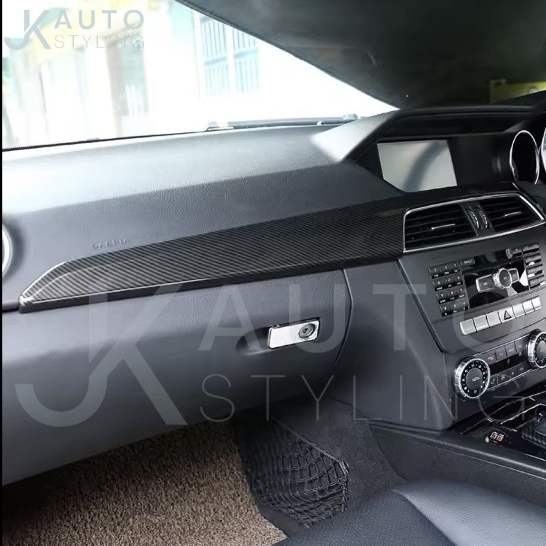 Mercedes C Class W204 2010-2013 Carbon Fibre Dashboard Trim Cover Overlay RHD