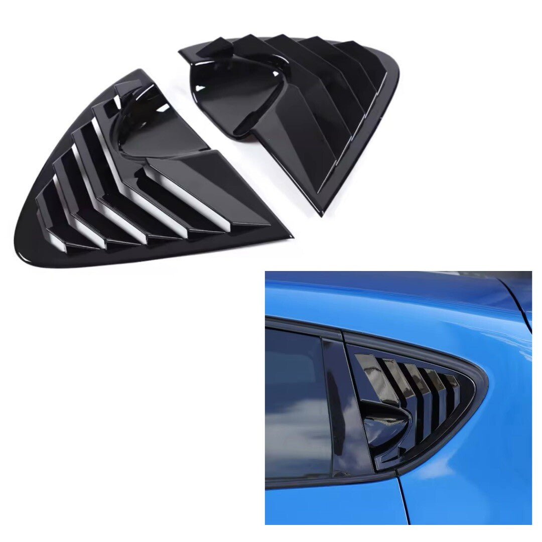 Seat Leon MK2 2008-2012 Gloss Black Rear Side Window Louver Vents Covers 2pcs