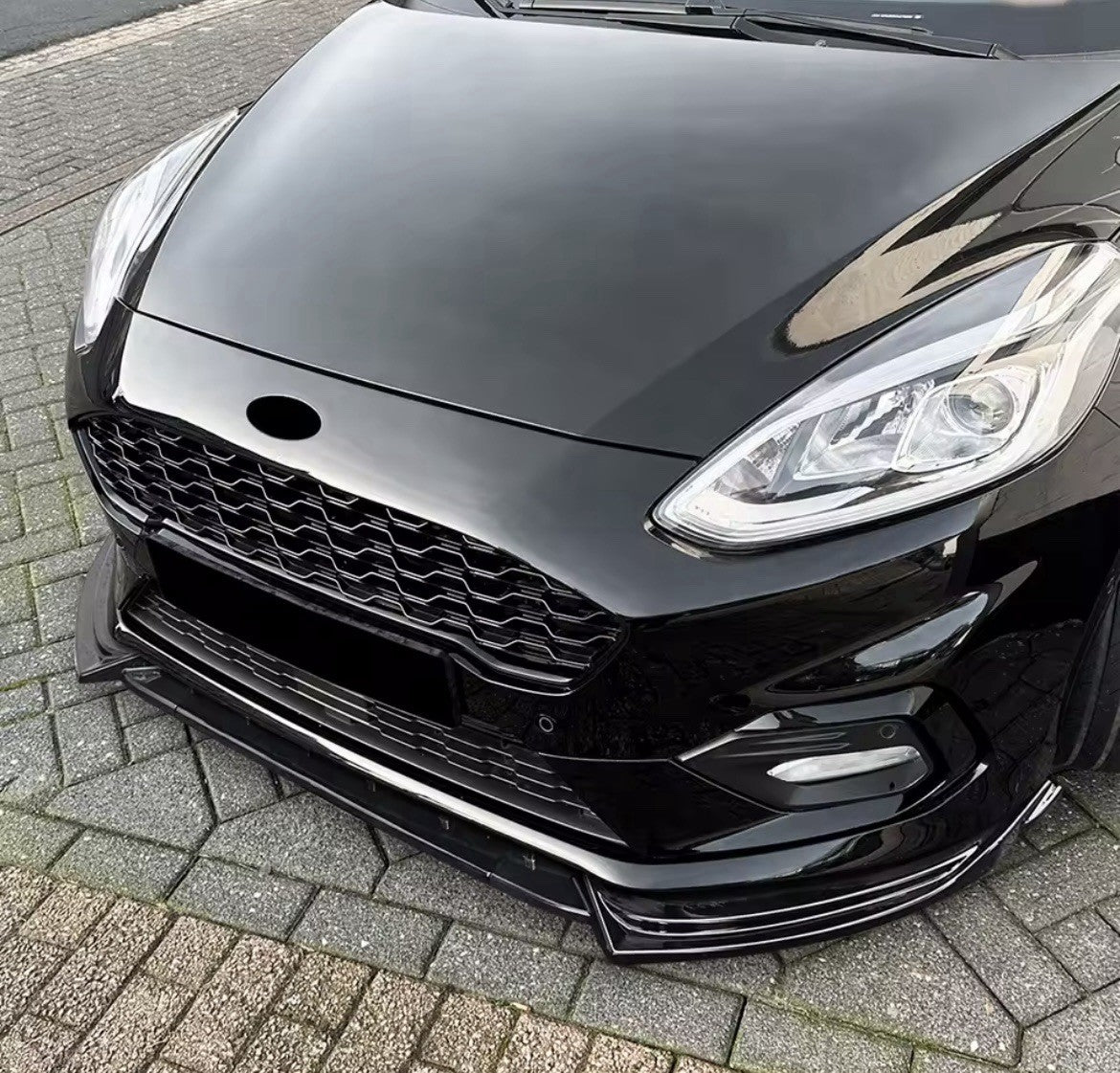Ford Fiesta ST Line MK8 2018-2021 Front Splitter Gloss Black Bumper Lip Aero Kit