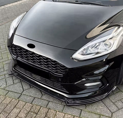 Ford Fiesta ST Line MK8 2018-2021 Front Splitter Gloss Black Bumper Lip Aero Kit