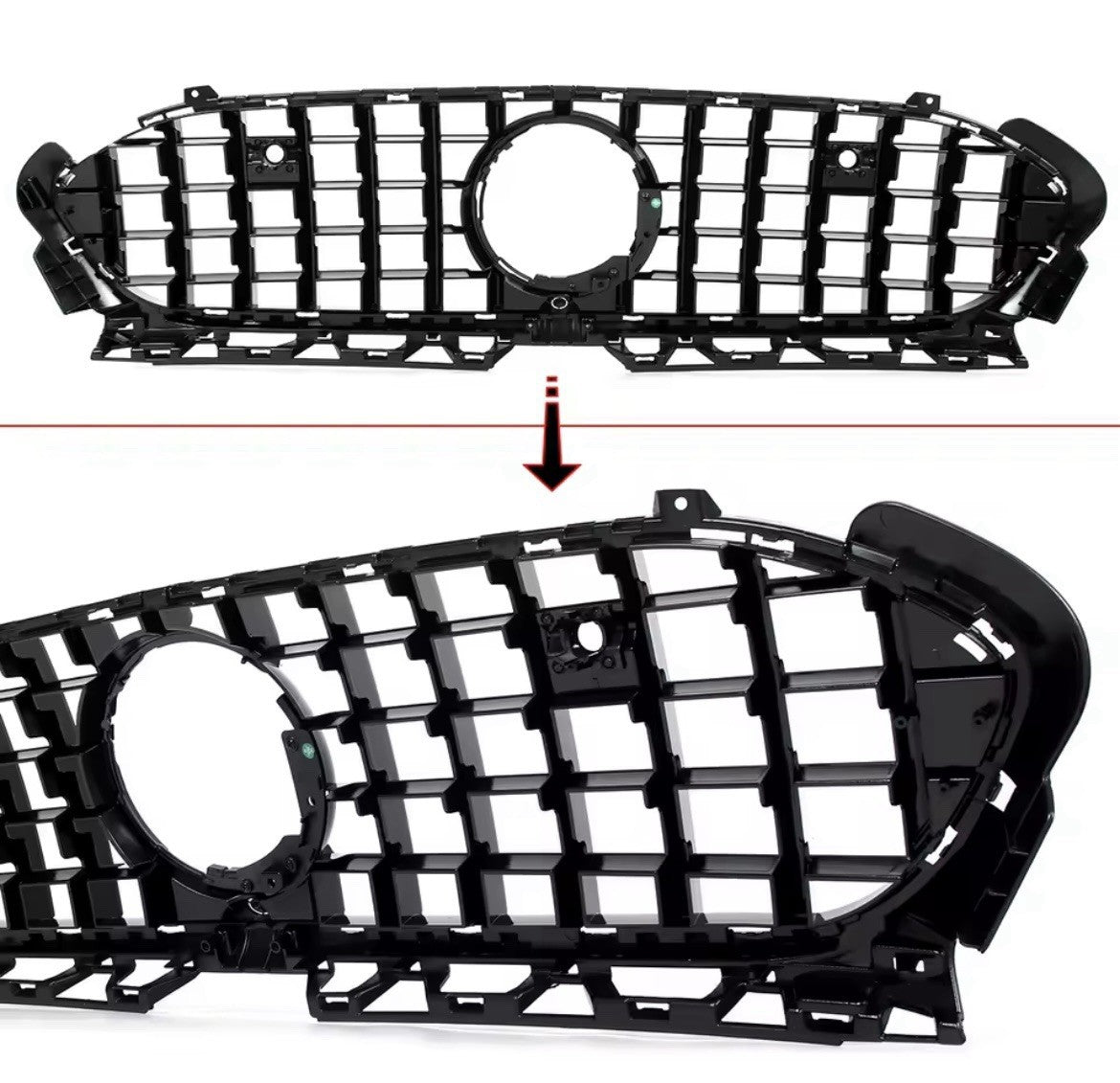 Mercedes A Class W177 A35 2023-2024 Panamericana GT Front Grille Chrome + Black