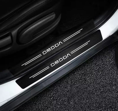 Chery Omoda Carbon Fibre Effect Car Door Sill Protector Strips Vinyl 4pcs