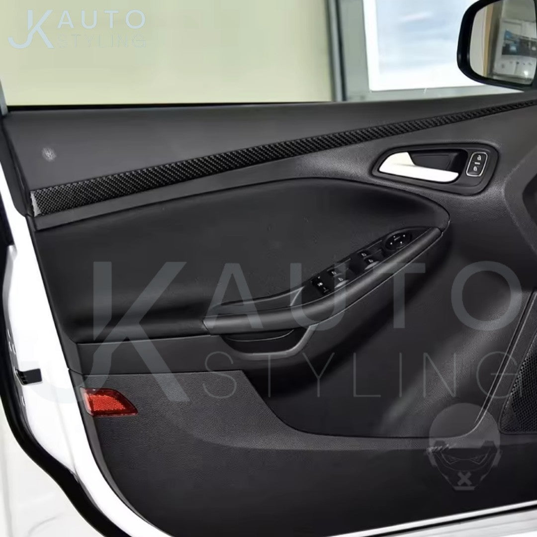 Ford Focus MK3.5 2015-2018 Carbon Fibre Interior Door Card Trim Overlay Full Set